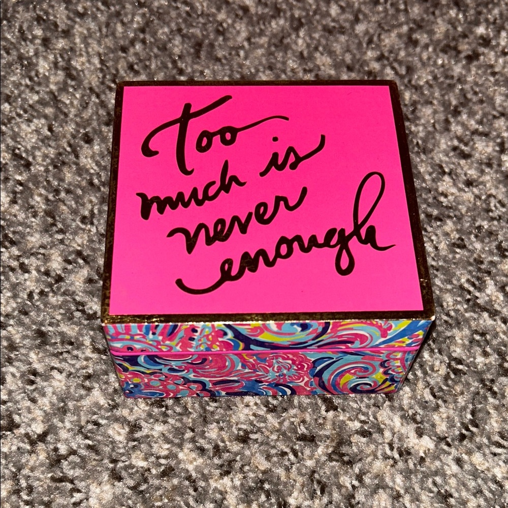 Lilly Pulitzer Lacquer Decorative Box in Dragonfruit Sunken Treasure pattern